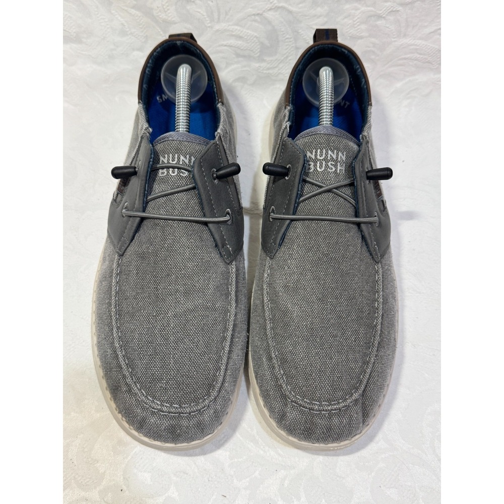 Nunn Bush Men's 10.5M Gray Canvas‎ Casual Shoes Comfort Lace Up